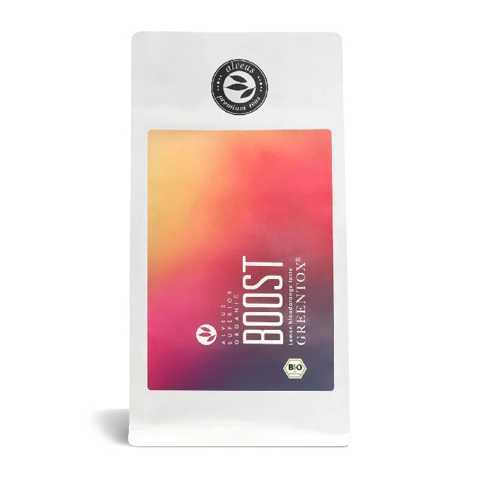 Alveus Boost Økologisk grøn te, 100g - Citron og Blodappelsinsmag  