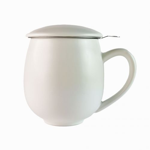 Hvid Haiku Krus m. låg (500 ml)