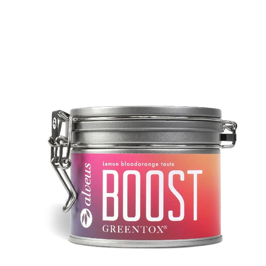 Alveus Boost Økologisk grøn te, 60g - Lemon og Blodappelsinsmag  
